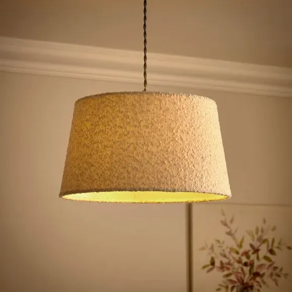 Boucle Lamp Shade with Candle Clip - Ivory