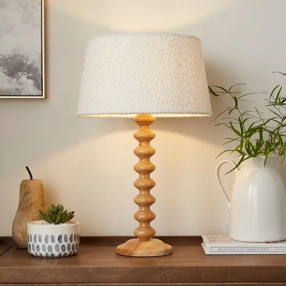 Boucle Lamp Shade with Candle Clip - Ivory