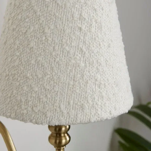 Boucle Lamp Shade with Candle Clip - Ivory