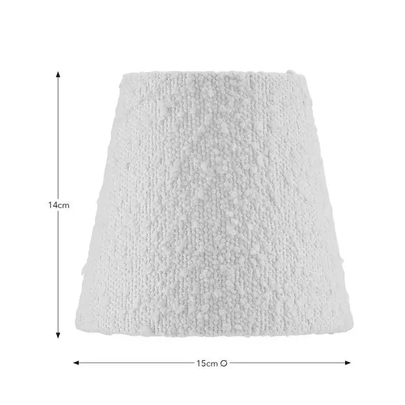 Boucle Lamp Shade with Candle Clip - Ivory
