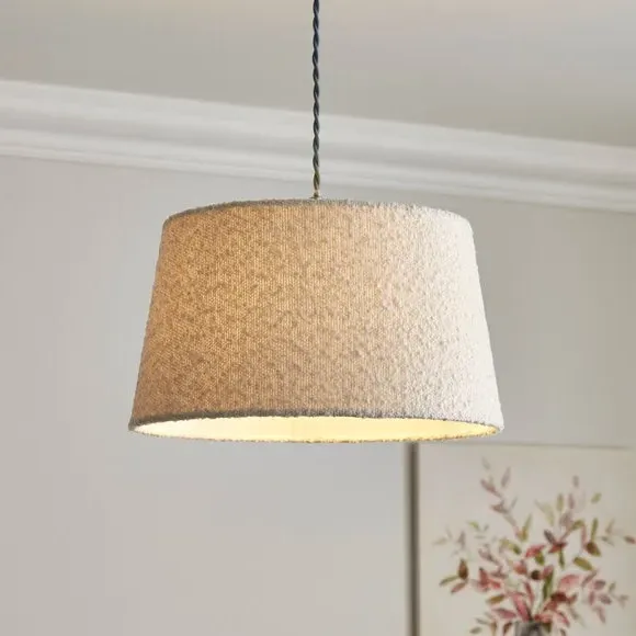 Boucle Lamp Shade with Candle Clip - Ivory