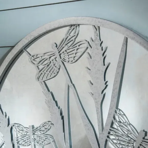 Butterfly Mirrored Wall Art - Silver, Steel