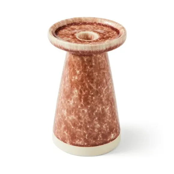 Ceramic Candle Holder - Terracotta, Reactive Glaze