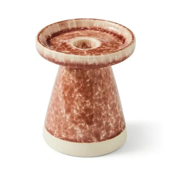 Ceramic Candle Holder - Terracotta, Reactive Glaze