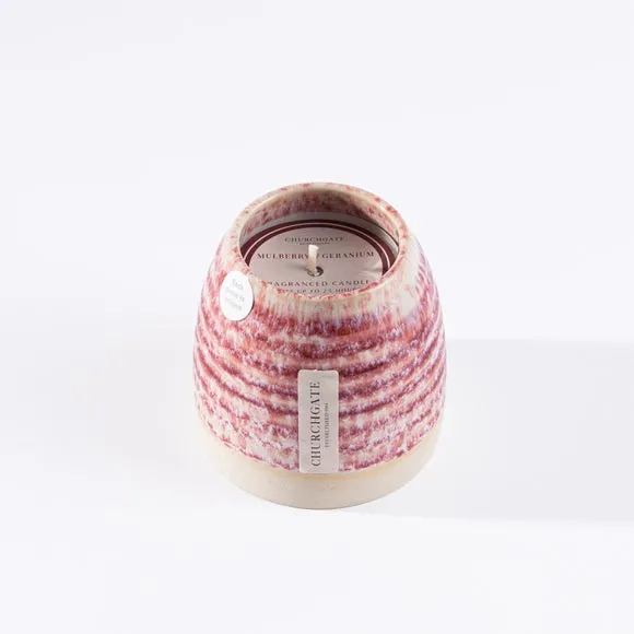 Ceramic Candle Mulberry & Geranium - Red