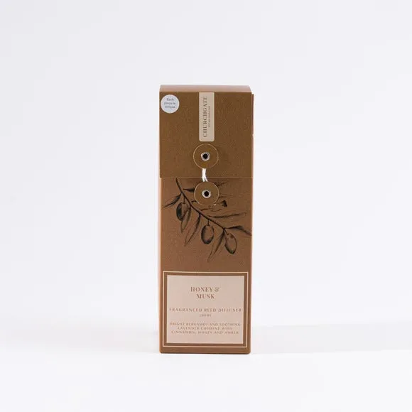 Ceramic Reed Diffuser Honey & Musk - Brown