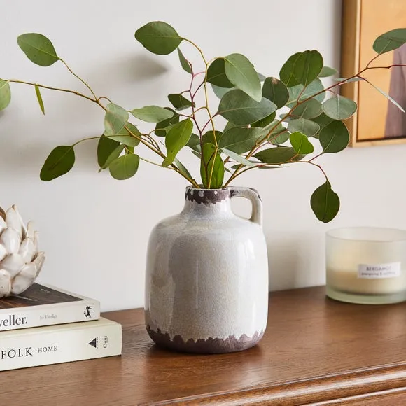 Ceramic Vase with Crackle Finish - White image
