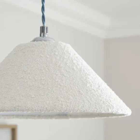 Conical Lamp Shade - Ivory, Boucle Fabric