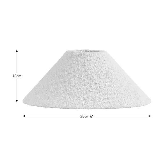 Conical Lamp Shade - Ivory, Boucle Fabric