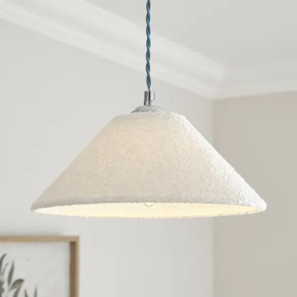 Conical Lamp Shade - Ivory, Boucle Fabric image