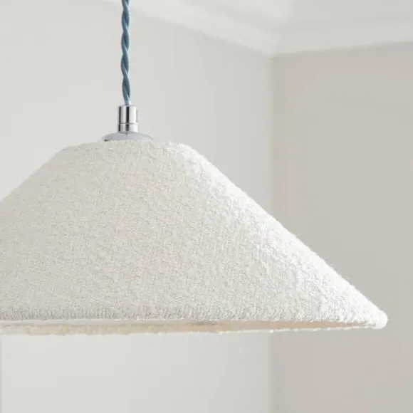 Conical Lamp Shade - Ivory, Boucle Fabric