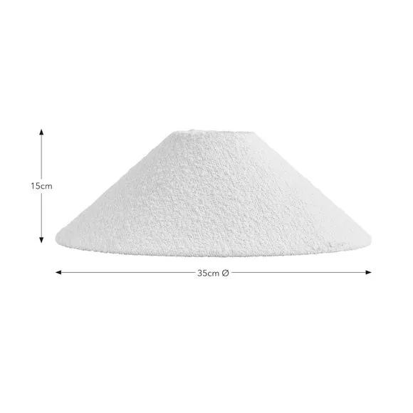 Conical Lamp Shade - Ivory, Boucle Fabric