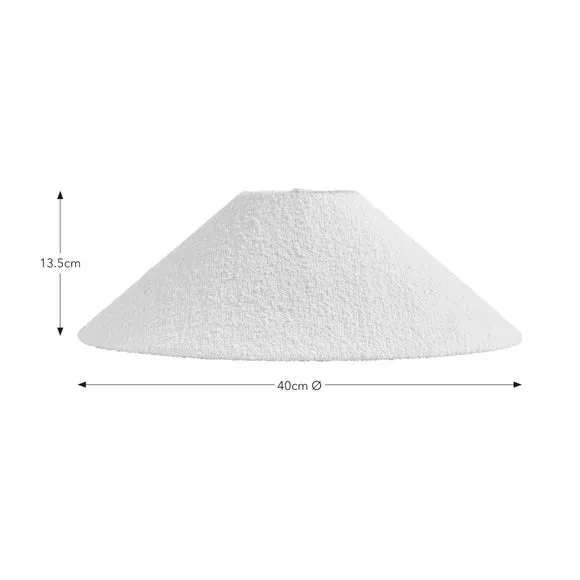 Conical Lamp Shade - Ivory, Boucle Fabric