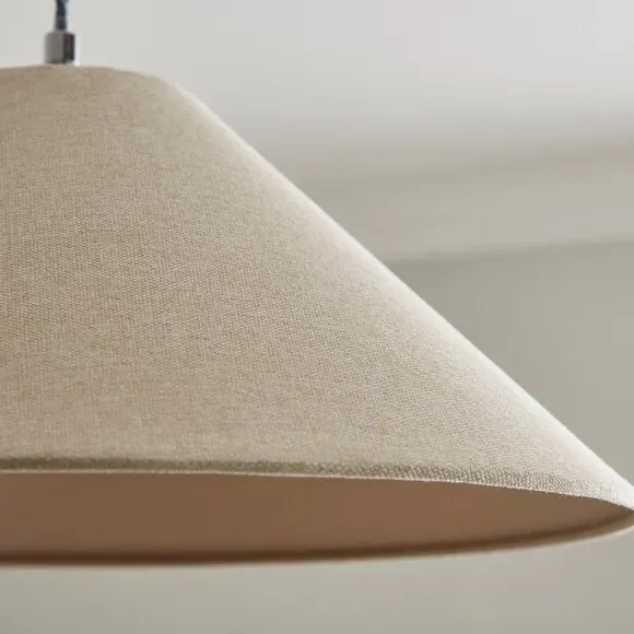 Conical Lamp Shade with Brass Frame - Natural, Linen