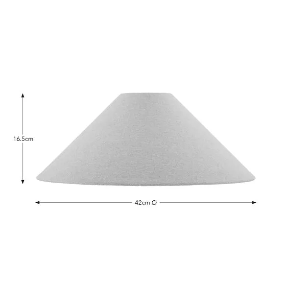 Conical Lamp Shade with Brass Frame - Natural, Linen