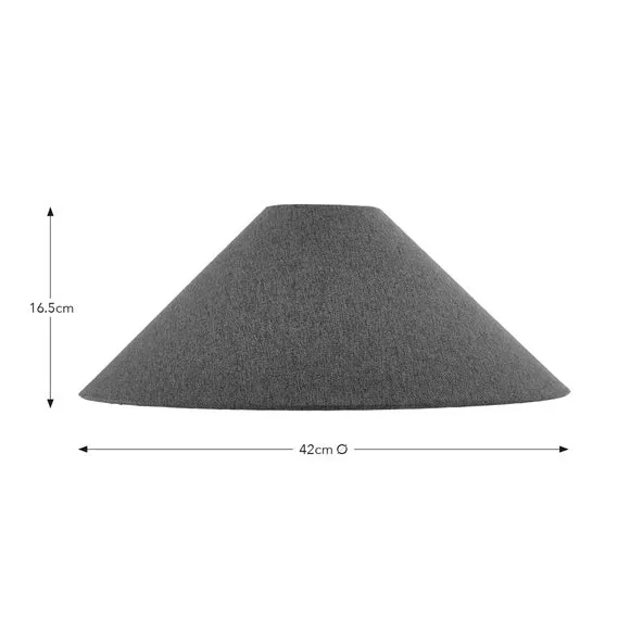 Conical Lamp Shade with Brass Frame - Olive, Linen