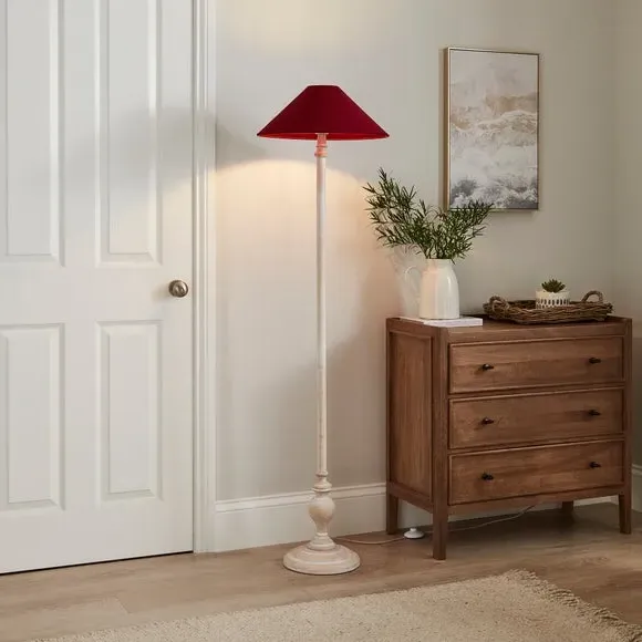 Conical Lamp Shade with Brass Frame - Wine, Linen