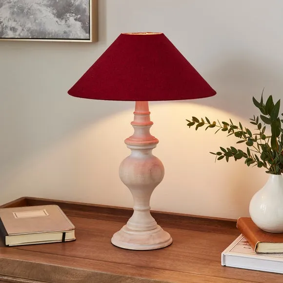 Conical Lamp Shade with Brass Frame - Wine, Linen