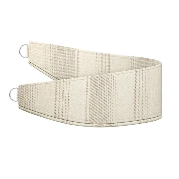 Curtain Tieback with Chrome Rings - Dove, Striped