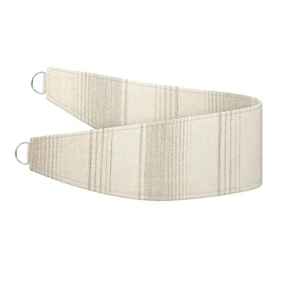 Curtain Tieback with Chrome Rings - Dove, Striped