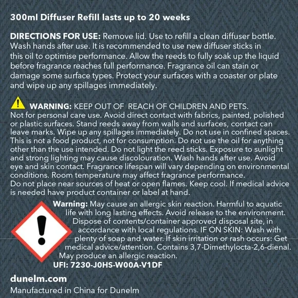 Diffuser Refill Oud & Bergamot - Clear, 300ml