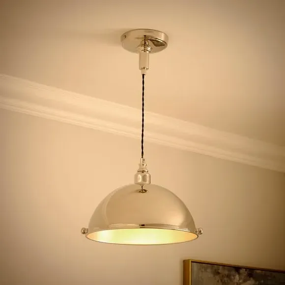 Dome Pendant Light Industrial Style - Silver