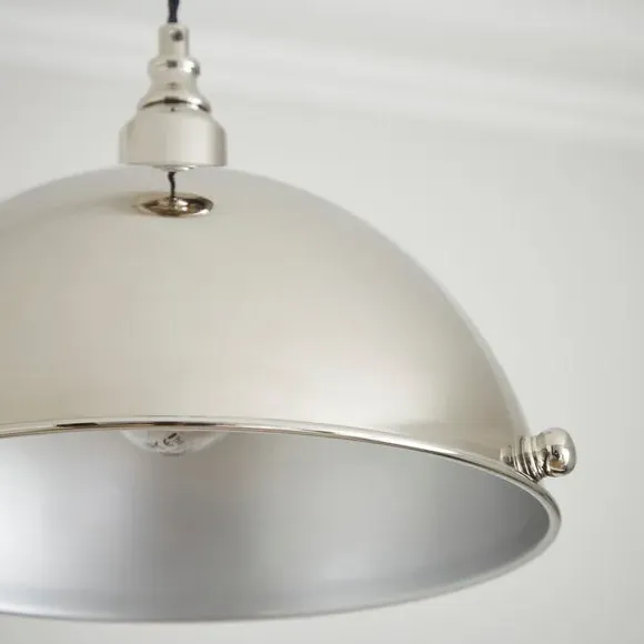 Dome Pendant Light Industrial Style - Silver