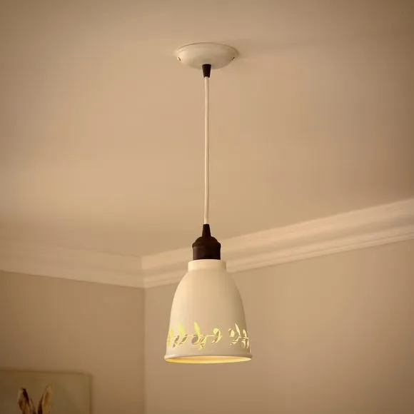 Dome Pendant Light with Cut-Out - Off-White