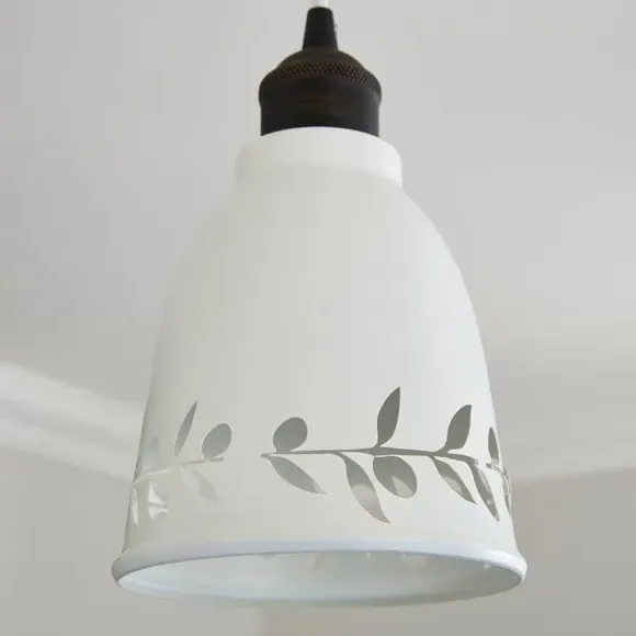 Dome Pendant Light with Cut-Out - Off-White