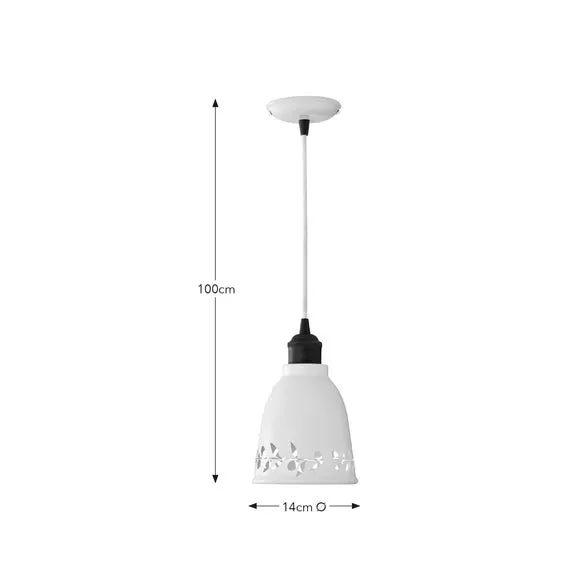 Dome Pendant Light with Cut-Out - Off-White
