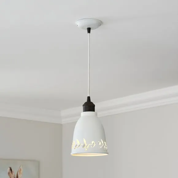 Dome Pendant Light with Cut-Out - Off-White image