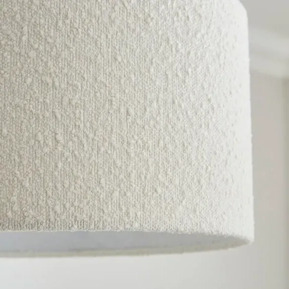 Drum Lamp Shade - Ivory, Boucle Fabric