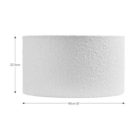 Drum Lamp Shade - Ivory, Boucle Fabric