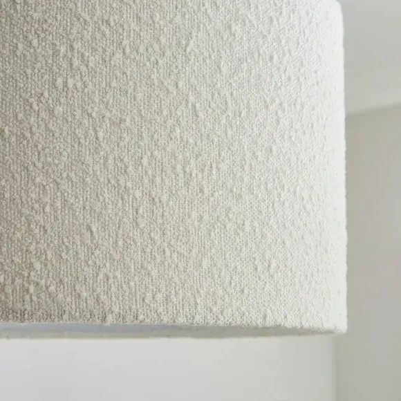 Drum Lamp Shade - Ivory, Boucle Fabric