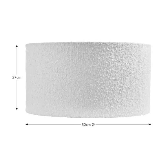 Drum Lamp Shade - Ivory, Boucle Fabric