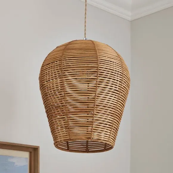 Easy Fit Lamp Shade - Beige, Rattan