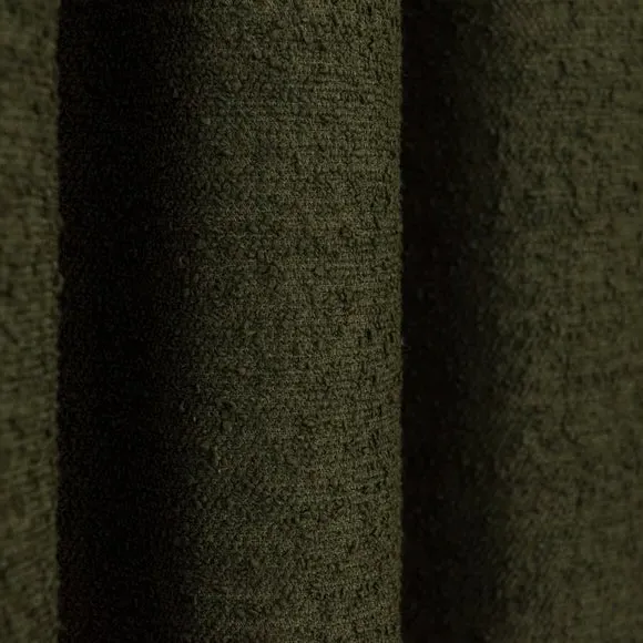 Eyelet Curtains with Lining - Dark Olive, Boucle