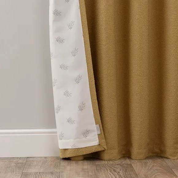 Eyelet Curtains with Lining - Honey, Boucle