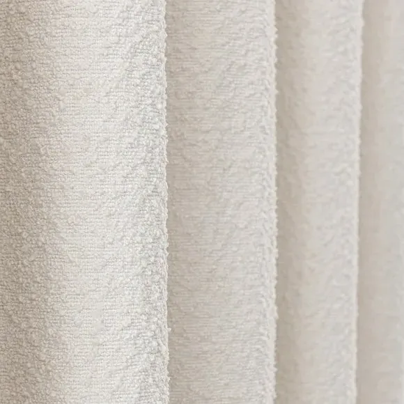 Eyelet Curtains with Lining - Ivory, Boucle