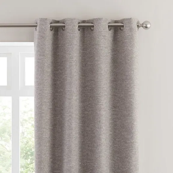 Eyelet Curtains with Textured Design - Grey image
