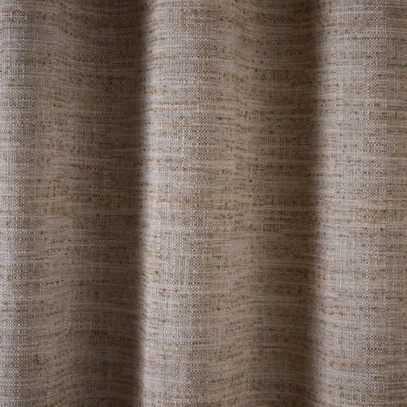 Eyelet Curtains with Textured Weave - Natural