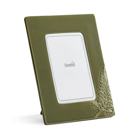 Fern Leaf Photo Frame - Green, Ceramic