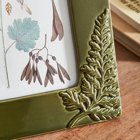 Fern Leaf Photo Frame - Green, Ceramic