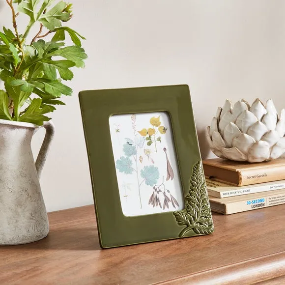 Fern Leaf Photo Frame - Green, Ceramic image