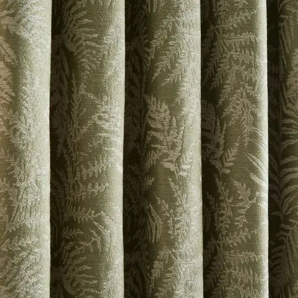 Fern Pencil Pleat Curtains - Green