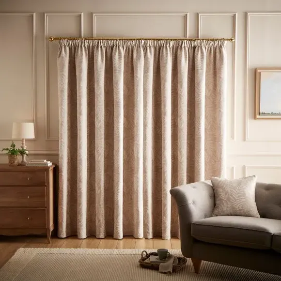 Fern Pencil Pleat Curtains - Natural