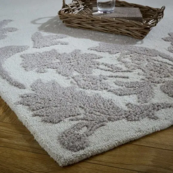 Floral Border Rug - Ivory, Wool
