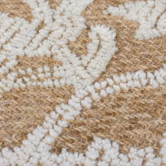 Floral Wool Rug - Natural, 100% Wool