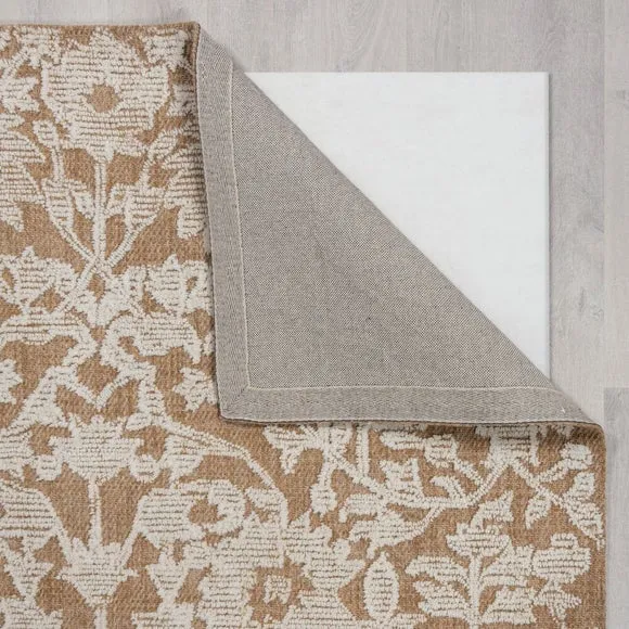 Floral Wool Rug - Natural, 100% Wool