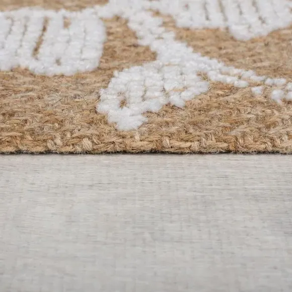 Floral Wool Rug - Natural, 100% Wool
